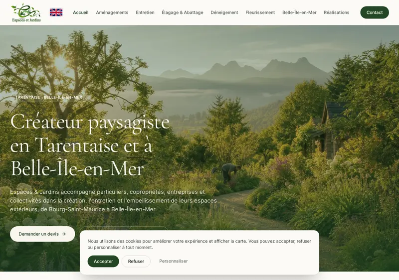 Création de site web pour Espaces et Jardins, paysagiste en Savoie