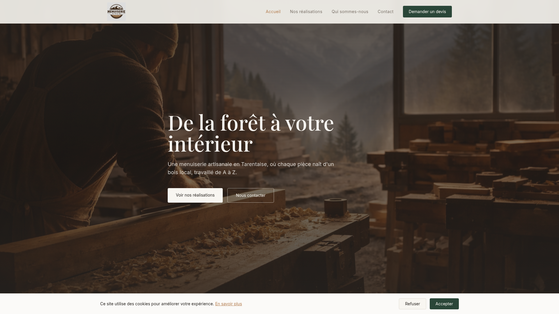 Création de site web pour Au Fil du Bois, menuiserie en Tarentaise