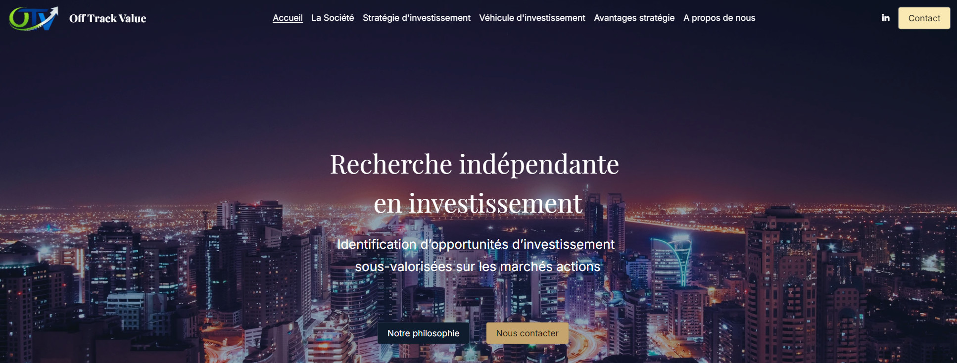 Création de site web pour Off Track Value, services freeride en Tarentaise